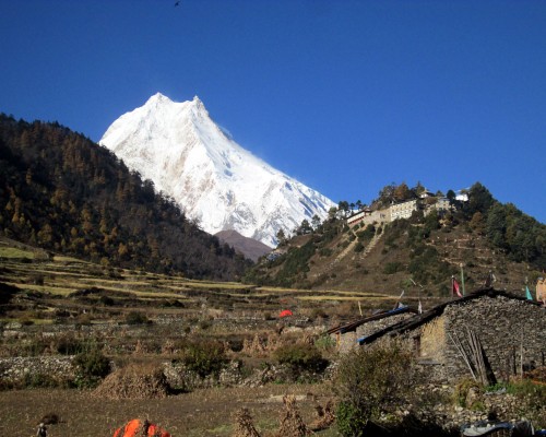 Close View Of Mount Manaslu