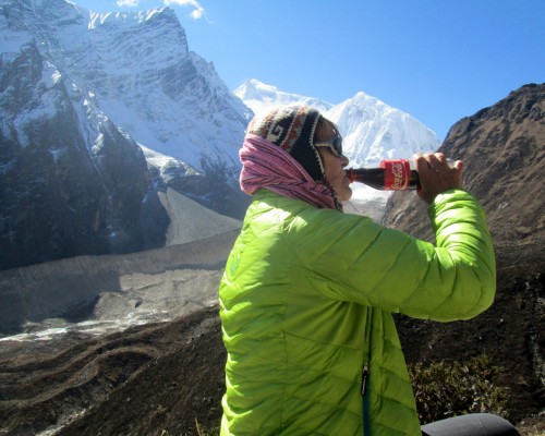 Enjoying With Coca Cola In Manaslu Trek