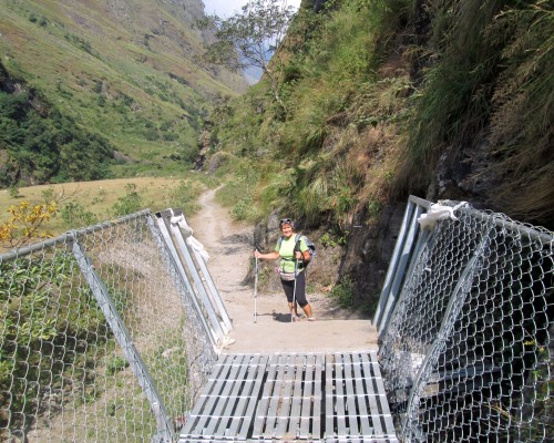 Suspension Bridge On The Way To Manaslu