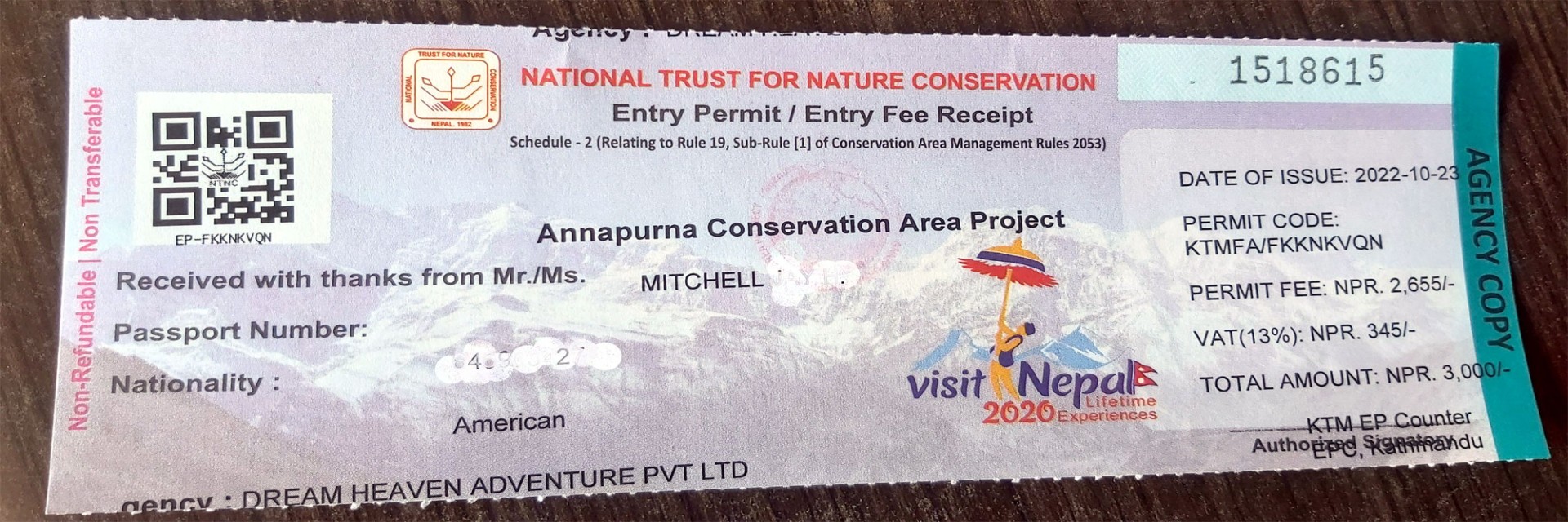 Annapurna Base Camp Trek Permits