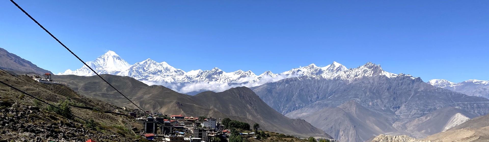 Scenic Annapurna Circuit Trek route showing mountains and trekking trail Nepal