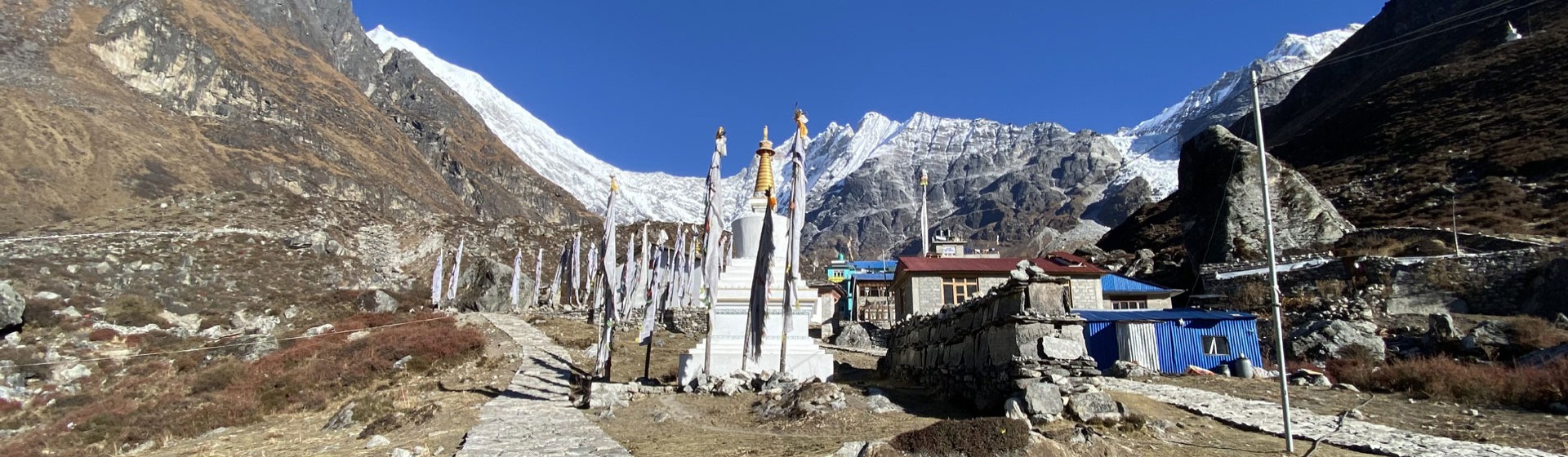 Langtang Valley Trek near Kyanjin Gompa during clear weather