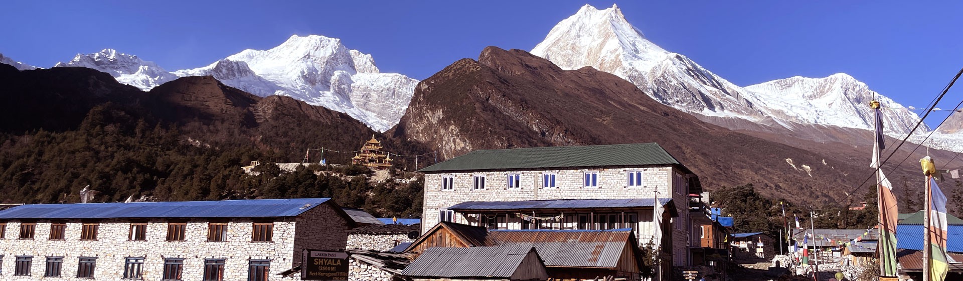 Trekkers of different age groups on Manaslu Circuit Trek trail Nepal