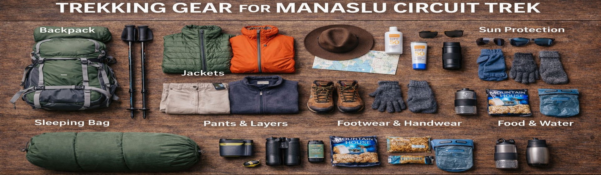 Manaslu Circuit Trek packing gear for high altitude trekking Nepal