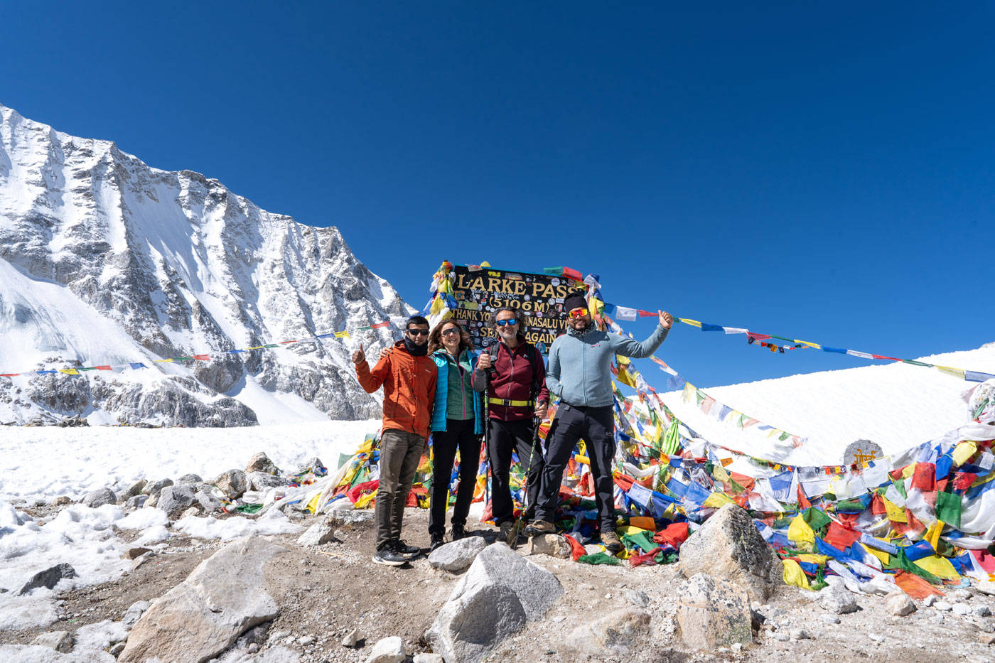 Larkya La Pass (5,160m) under clear November conditions