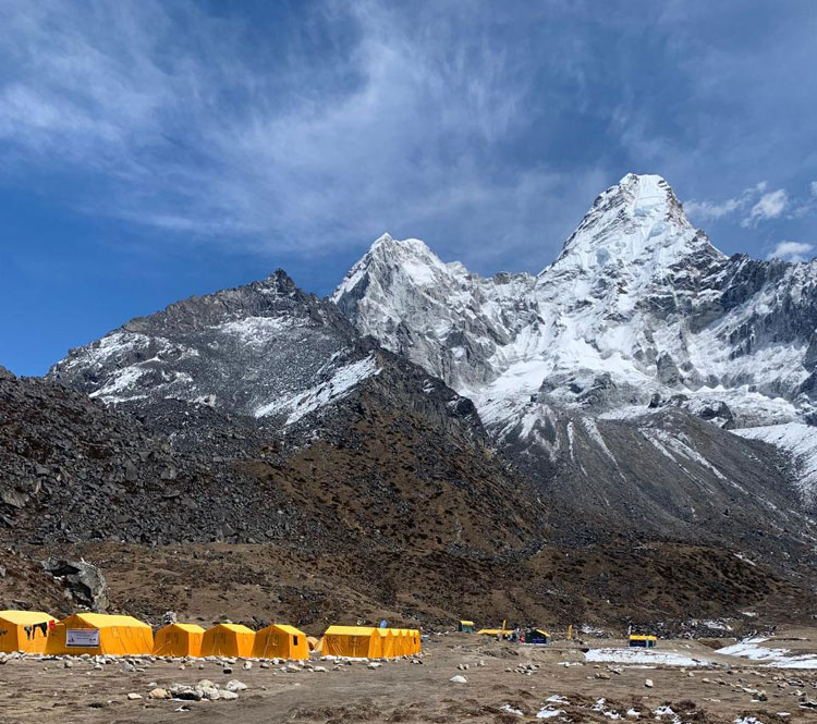 Ama Dablam Base Camp with close-up views of Ama Dablam Mountain