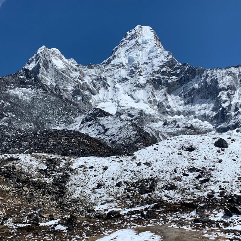 Ama Dablam Base Camp View in the Everest region of Nepal