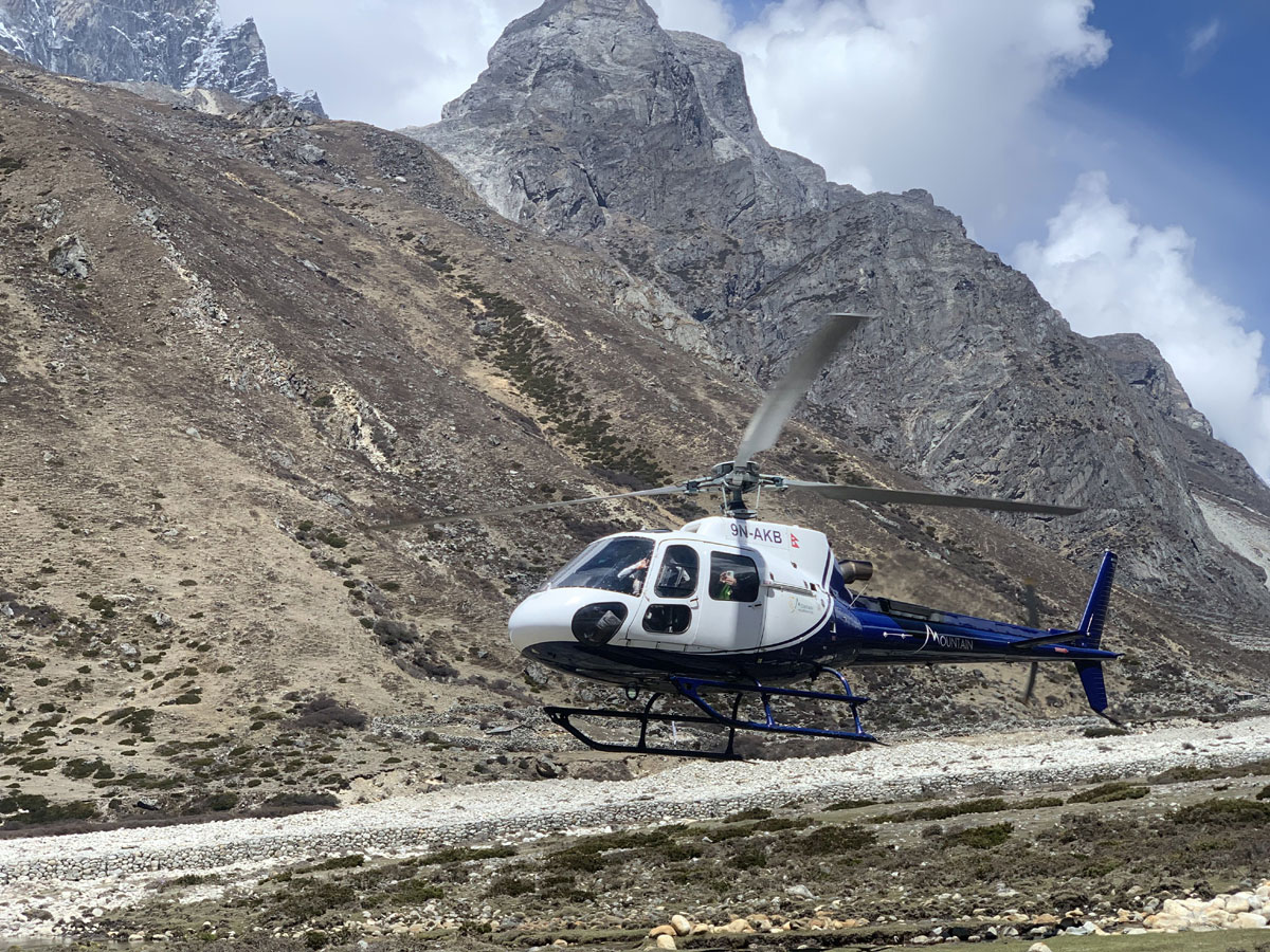 Everest Base Camp Helicopter Tour flying above the Khumbu region
