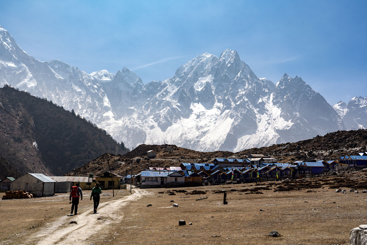 Licensed Manaslu trekking guide leading trekkers on the Manaslu Circuit Trek