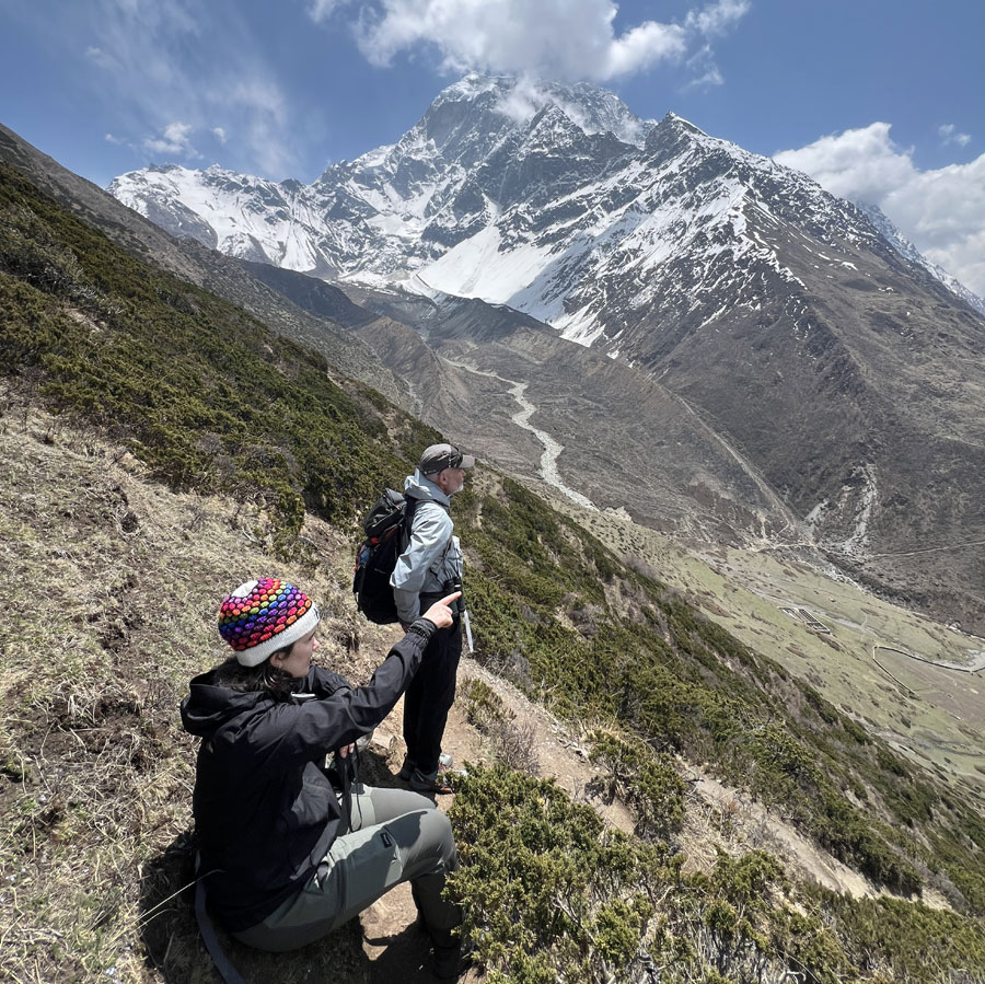 Hidden mountain views while trekking the Manaslu Circuit