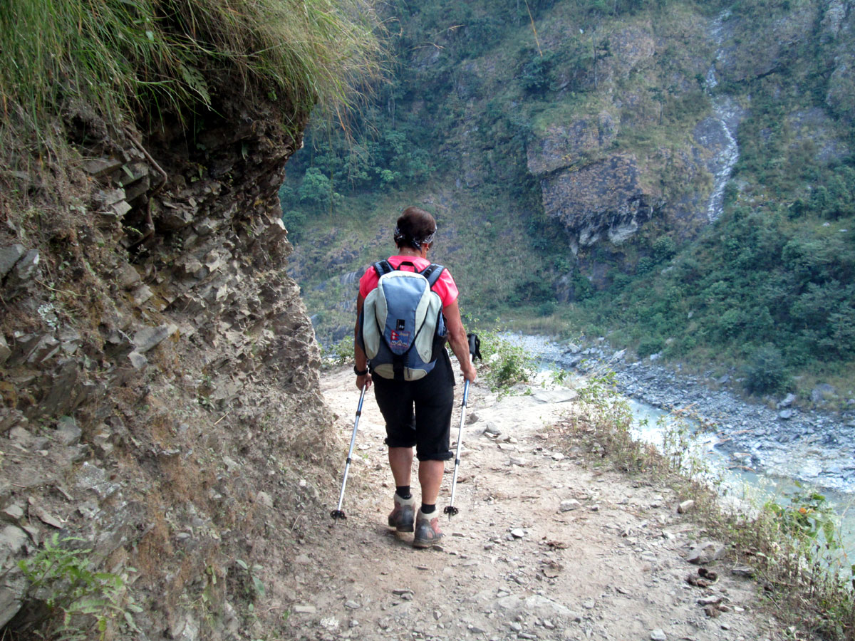 Machha Khola village on the Manaslu Circuit Trek route