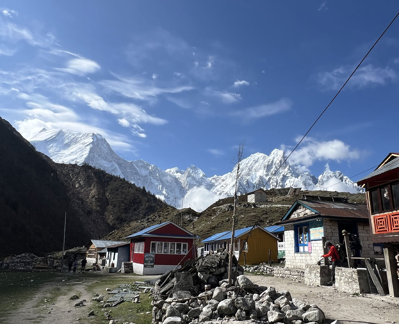 Traditional tea house building on the Manaslu Circuit Trek