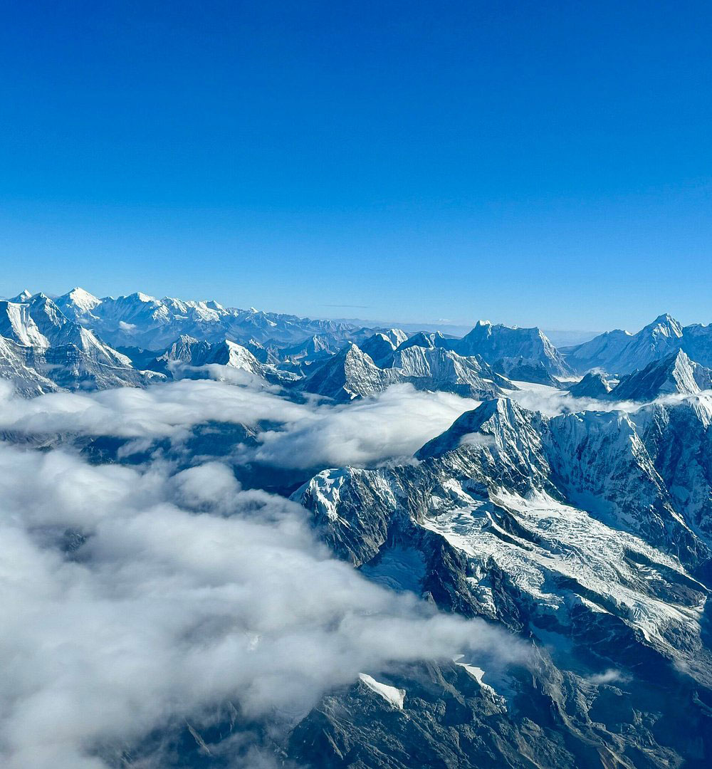 Mount everest aerial view from kathmandu flight