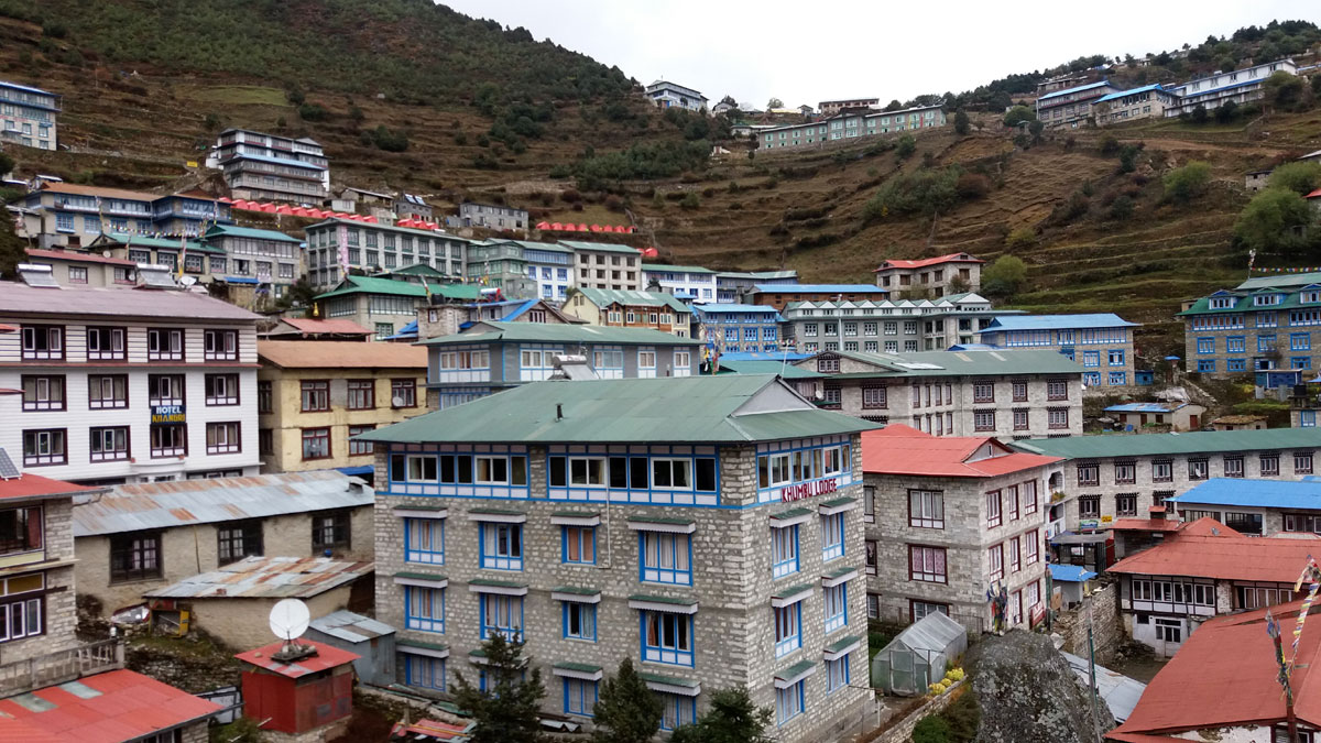 Tea houses in Namche Bazaar during the Everest Base Camp Trek