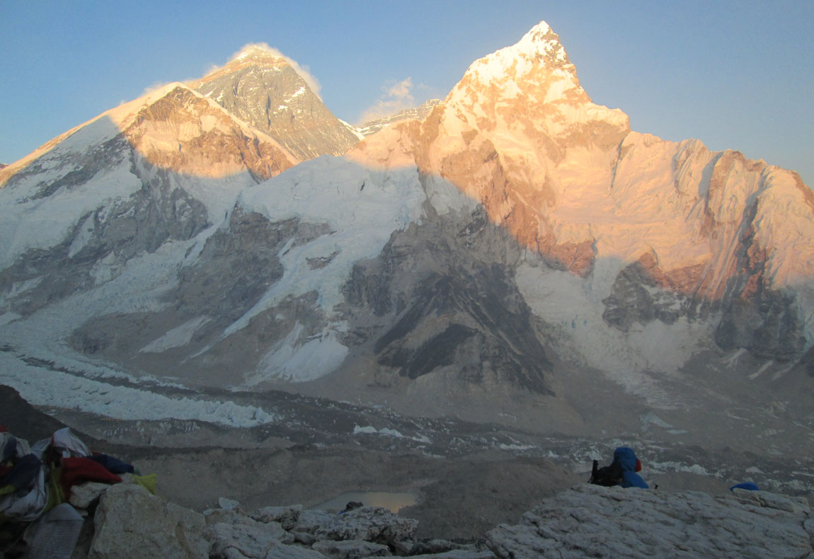 Sunset mountain view from Kala Patthar in the Everest region