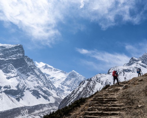 Manaslu Circuit Trekking Trail Scenic Mountain View