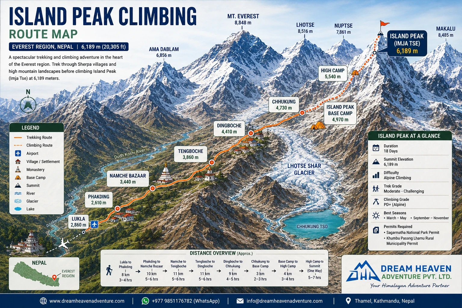 Island Peak Climbing map